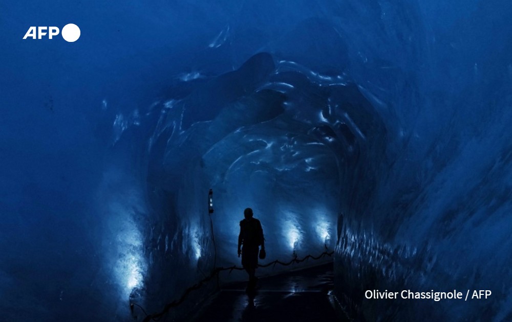 AFP picture by MArtin Bureau - Chamonix ice caves